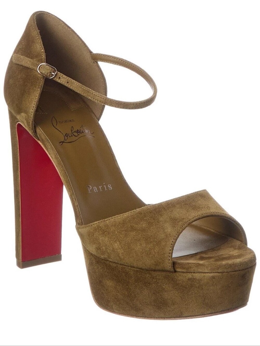 $1245 Christian Louboutin 130 SANDALOO Suede Platform Sandals EU 39 US 9 BNIB